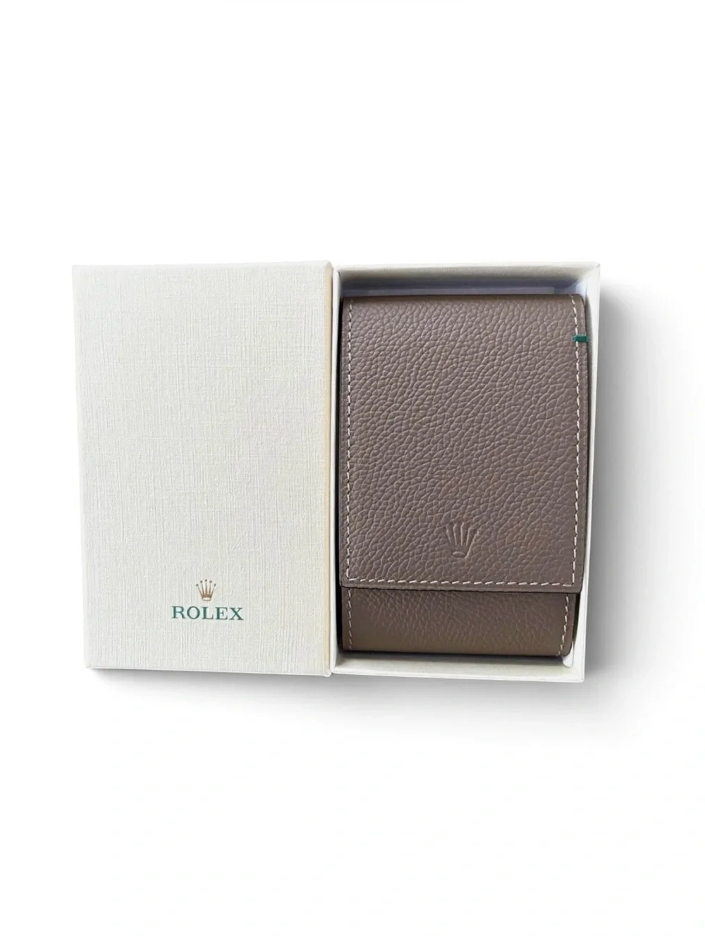 Authentic Rolex Taupe Leather Watch Travel Pouch Service Case – Rare Color